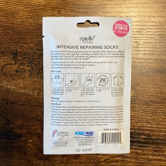 {Epielle} Intensive Repairing Socks Coconut Oil Milk Extract Hyaluronic Acid - Picture 2 of 2